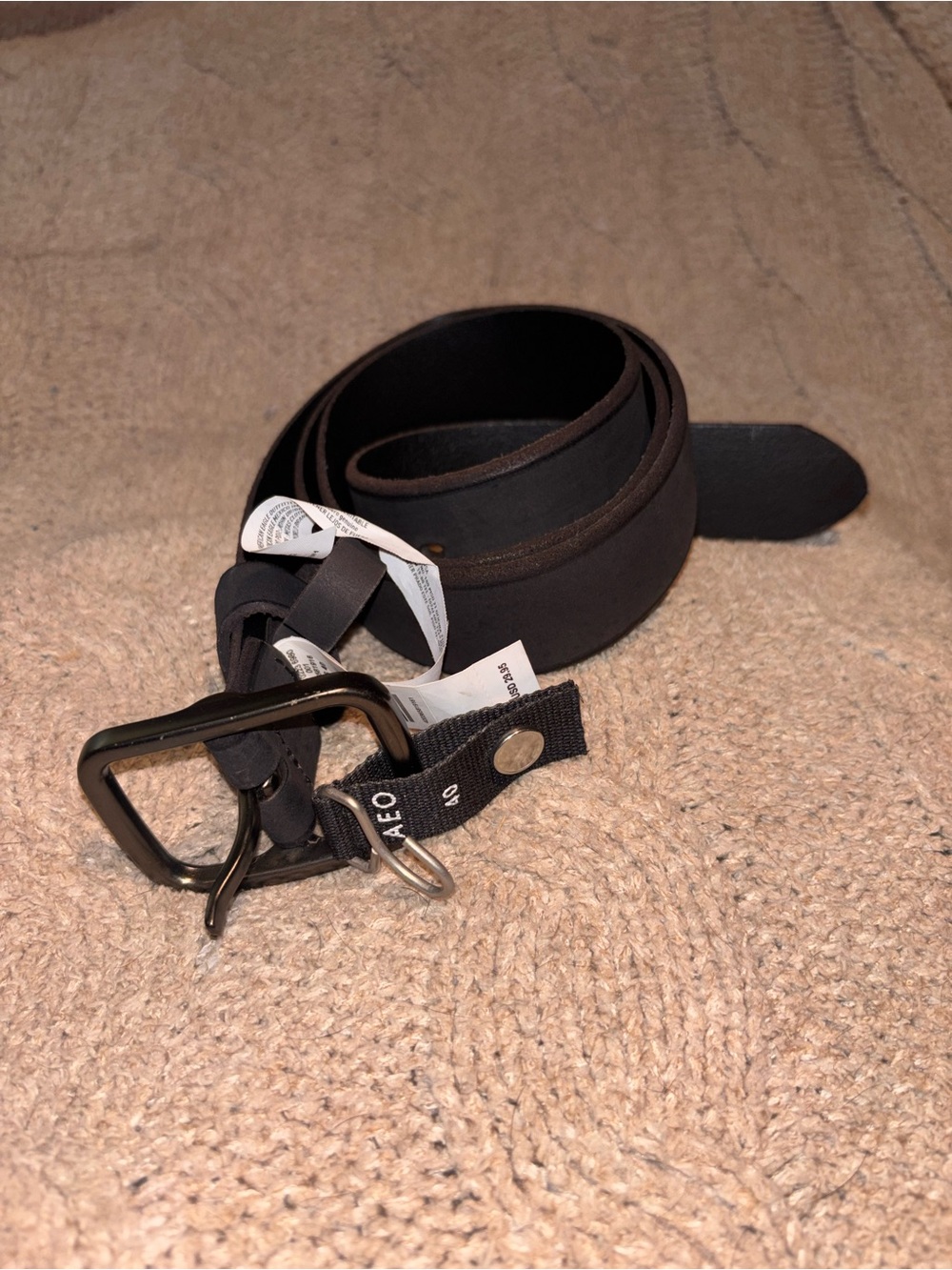 American Eagle Black Genuine Leather Belt Men’s Size 40 NWT